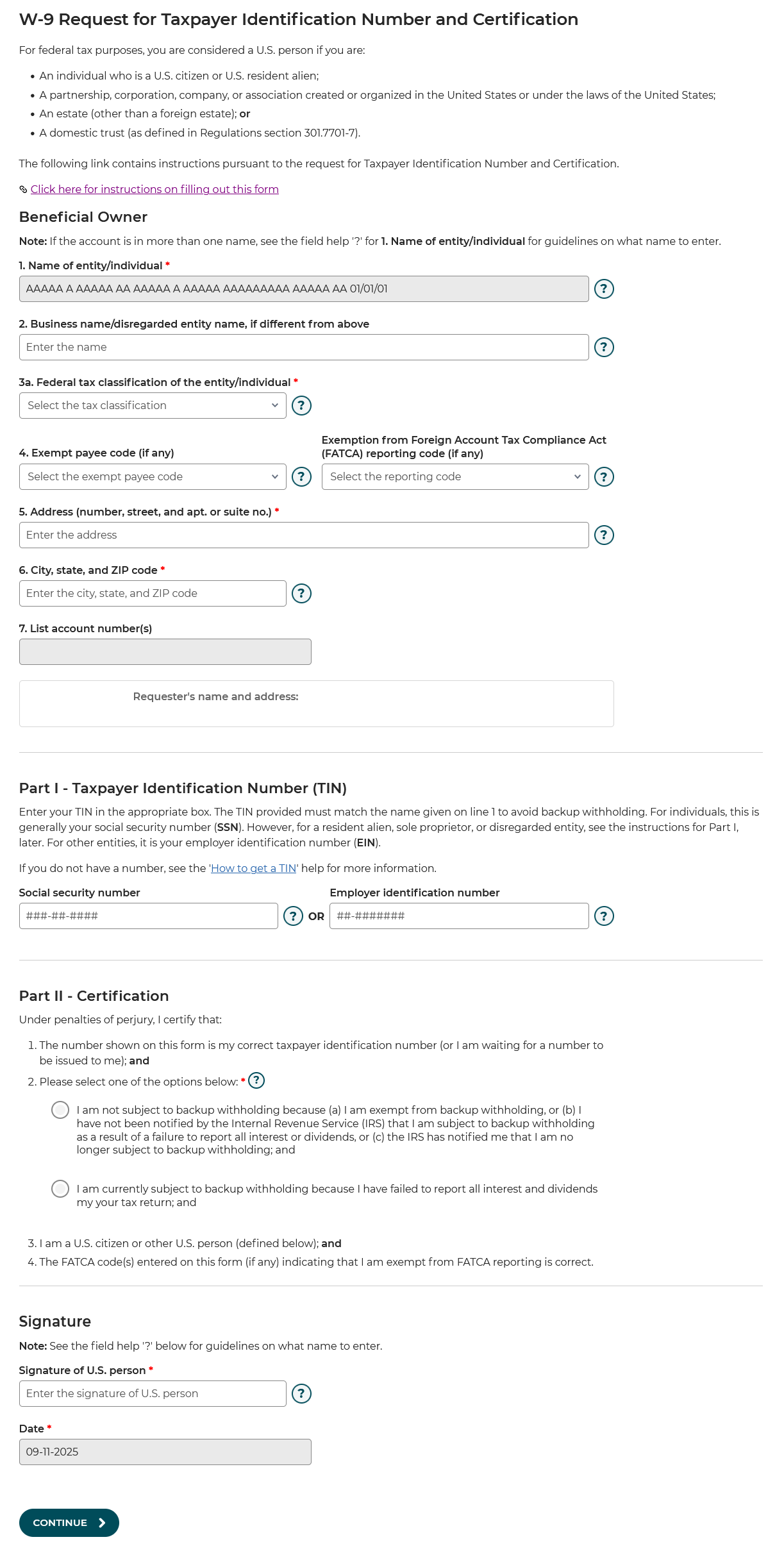 Wx Forms W-9 Electronic Interface - Professional digital tax form solution by Reach Capital